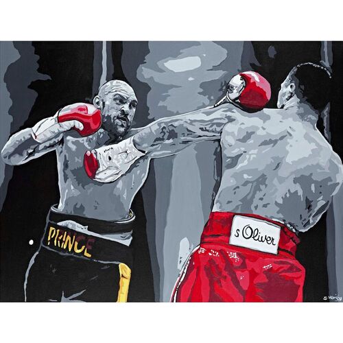 Original Tyson Fury Signed Painting by Sue Verity