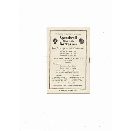 1955/56 Brentford v Swindon Town Football Programme