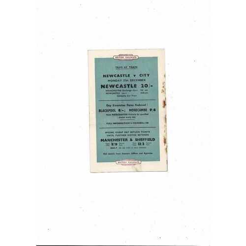 1954/55 Manchester City v Tottenham Hotspur Football Programme