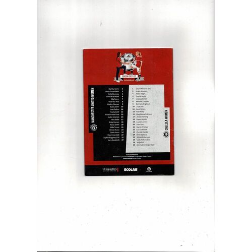 2021/22 Manchester United v Chelsea Womens Super League Football Programme