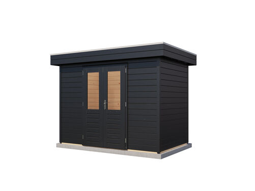 3.0mtr x 1.8mtr 28mm walled Flat Roof Cabin