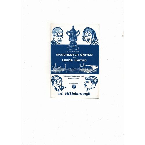 1965 Manchester United v Leeds United FA Cup Semi Final Football Programme
