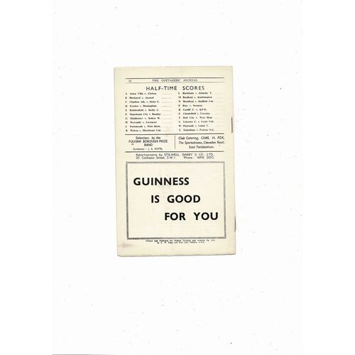 1949/50 Fulham v Sunderland Football Programme