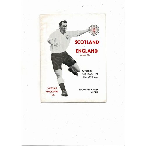 Scotland v England Schools International Football Programme 1971 @ Airdrie