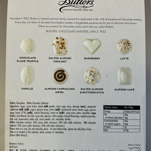 Butlers White Chocolate Collection 215g