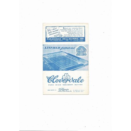1962/63 Linfield v Glentoran Football Programme