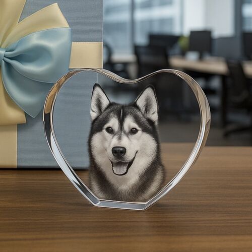 The Beautiful Tiree 9x8x4cm 3D Pure Crystal Heart