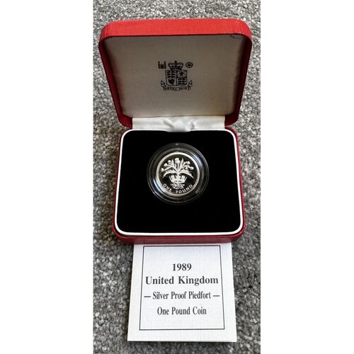 1989 FDC Silver Proof Piedfort £1 Coin - 19g