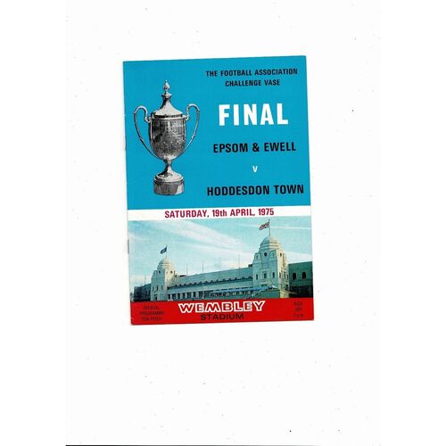 1975 Epsom & Ewell v Hoddesdon Town FA Vase Final Football Programme