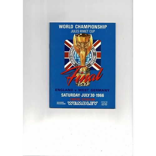 1966 England v West Germany World Cup Final Football Programme