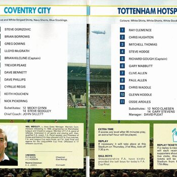 1987 Coventry City v Tottenham Hotspur FA Cup Final Football Programme