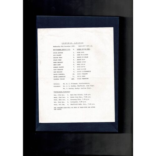 Nottingham Forest v Leeds United Central League Football Programme 1983/84