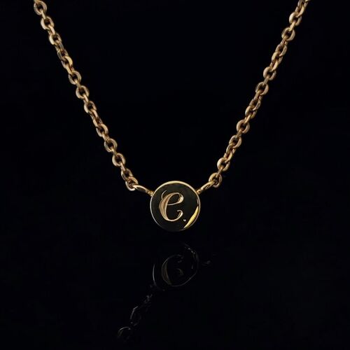 Reversible Diamond solitaire and initial pendant in 9ct gold