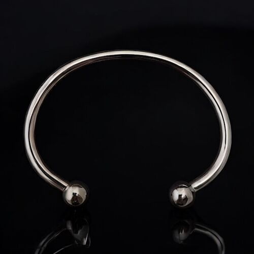 Sterling silver solid torque bangle