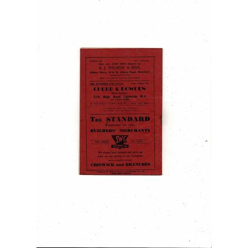 1937/38 Brentford v Fulham FA Cup Football Programme