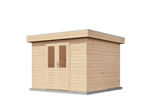 3.6mtr x 3.0mtr 44mm walled Flat Roof Cabin