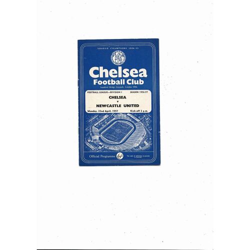 1956/57 Chelsea v Newcastle United Football Programme