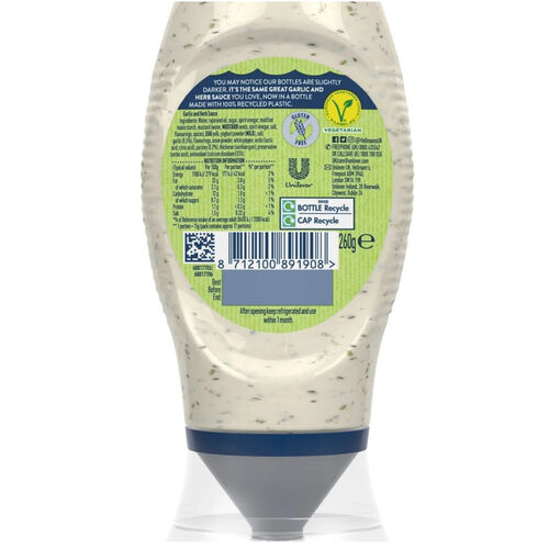 Hellmann's Garlic & Herb Sauce - 260g