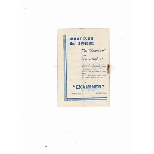 1953/54 Huddersfield Town v Burnley Football Programme