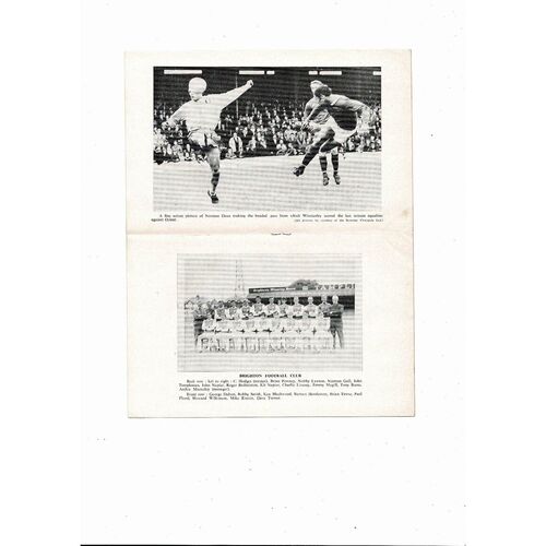 1968/69 Barnsley v Brighton Football Programme