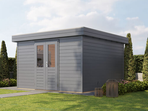 3.6mtr x 3.6mtr 44mm walled Flat Roof Cabin