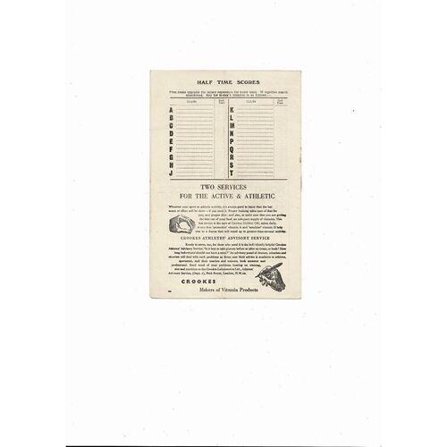 1948/49 Charlton Athletic v Aston Villa Football Programme