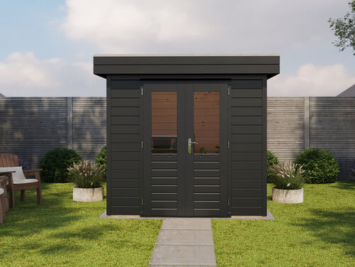 2.4mtr x 2.4mtr 28mm walled Flat Roof Cabin
