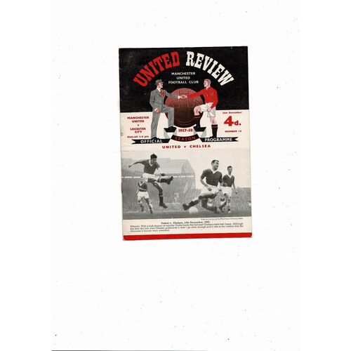 1957/58 Manchester United v Leicester City Football Programme