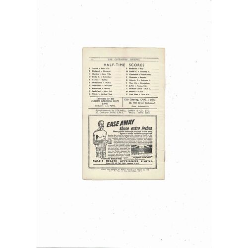 1950/51 Fulham v Bolton Wanderers Football Programme