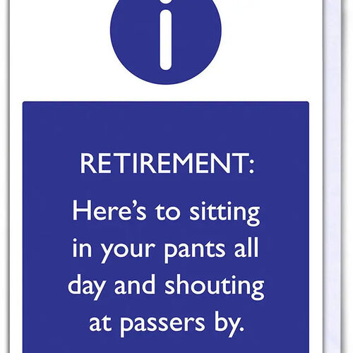 Large Funny Retirement Card - Pants