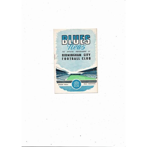 1955/56 Birmingham City v Everton Football Programme