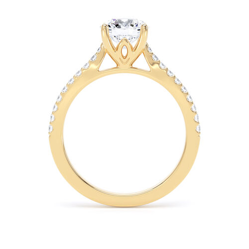 Round brilliant solitaire with diamond set shoulders