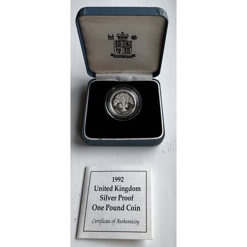 1992 Silver Proof £1 Coin