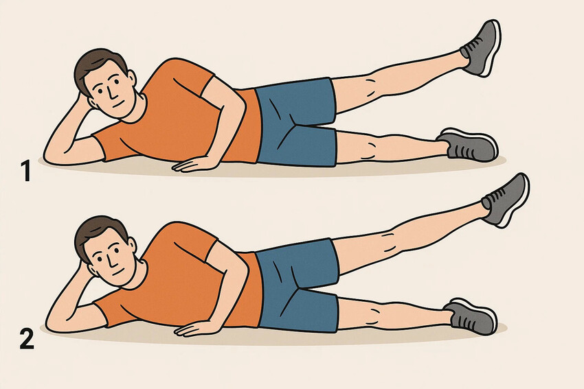 client doing a hip exercise after hip fracture