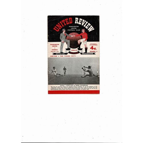 1958/59 Manchester United v Arsenal Football Programme + Press Cuttings
