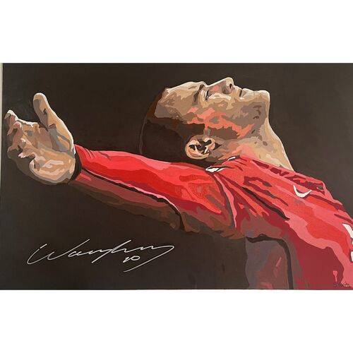 Limited Edition Wayne Rooney Signed Print by Sue Verity