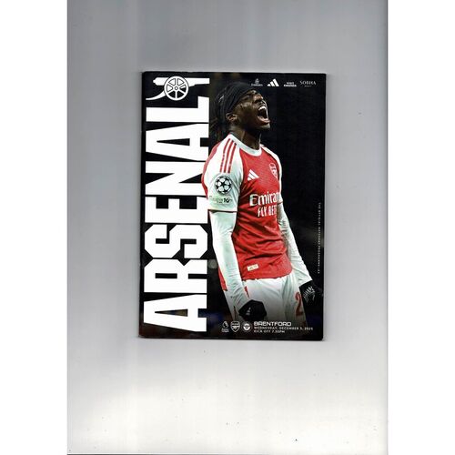 2025/26 Arsenal v Brentford Football Programme