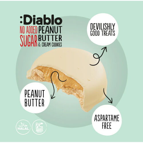 Diablo Diabetic No Added Sugar Peanut Butter & Cream Cookies 100g