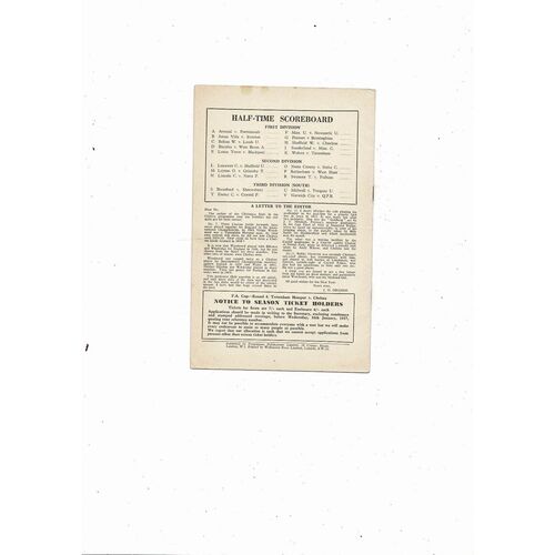 1956/57 Chelsea v Cardiff City Football Programme
