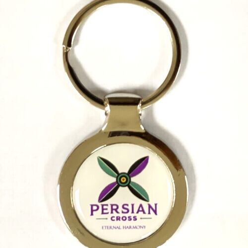 Solid Metal Key Ring. Modern Sassanid Persian Cross.