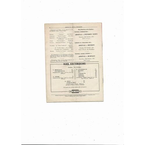 1951 England v France Football Programme @ Arsenal