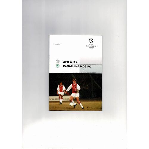 1995/96 Ajax v Panathinaikos Champions League Semi Final Football Programme