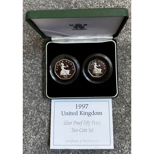 1997 Silver Proof Fifty Pence Two Coin Set - 21.5g