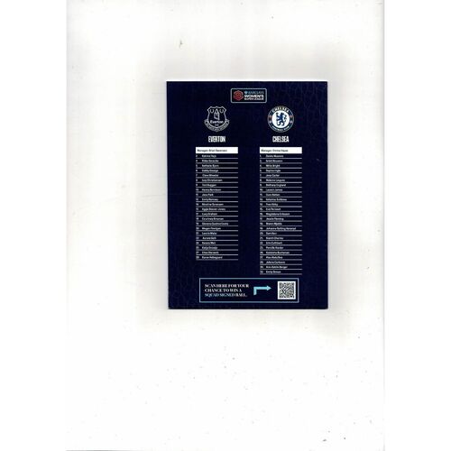 2022/23 Everton v Chelsea Womens Super League Football Programme