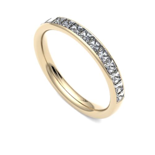 18ct 3mm DIAMOND SET princess cut channel