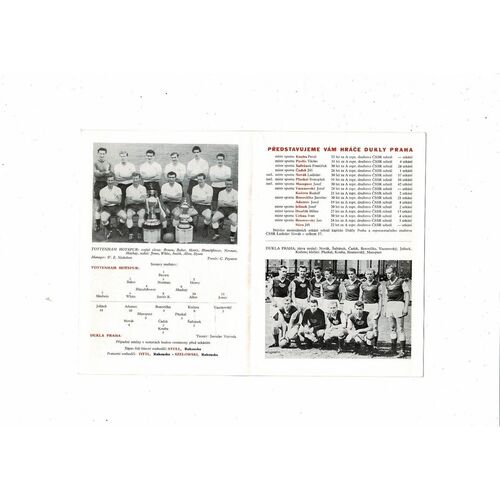 Dukla Prague v Tottenham Hotspur European Cup 1961/62