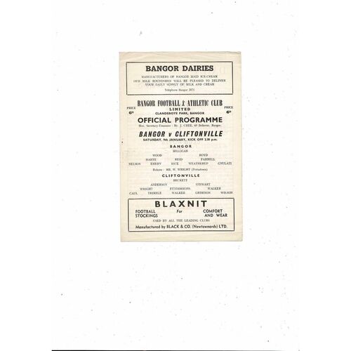 Bangor Home Football Programmes