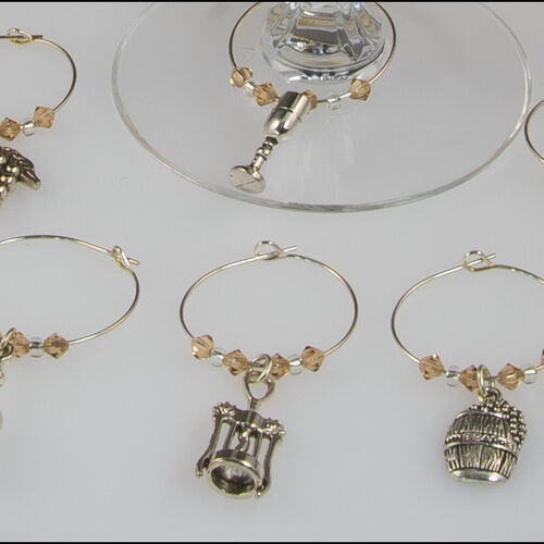 'Wine theme' Wine Glass Charms
