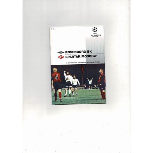 Rosenborg v Spartak Moscow UEFA Champions League Football Programme 1995/96