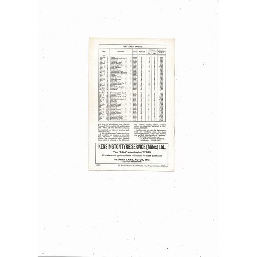 1970/71 Brentford v Notts County Football Programme. Autographed